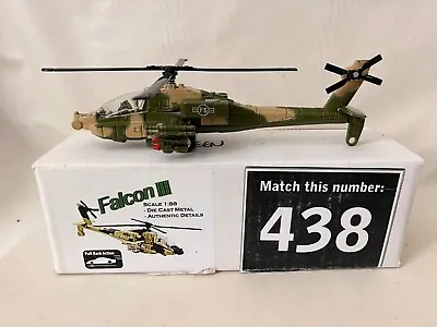 UMKY Toys Die Cast Falcon III Army Military Toy Helicopter 8  Green Scale 1:88 • $12.71