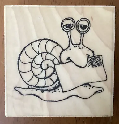 VIP Snail Mail Bug Insect Letter Face Visual Image Printery Rubber Stamp • $14.95