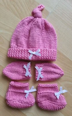 £5.99 • Buy HAT, MITTENS & BOOTEES Set To Fit 17-19 Inch Baby Doll/Baby Annabell (22)