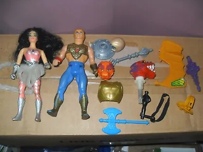 Vintage Princess Power MOTU He-Man Master Of Universe Parts Weapons Figures Lot • $19.99