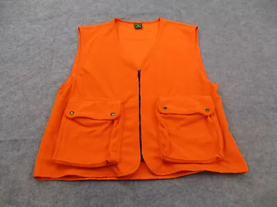 Cabelas Vest Mens Extra Large Orange Blaze Full Zip Fleece Jacket Hunting Cargo • $34.96