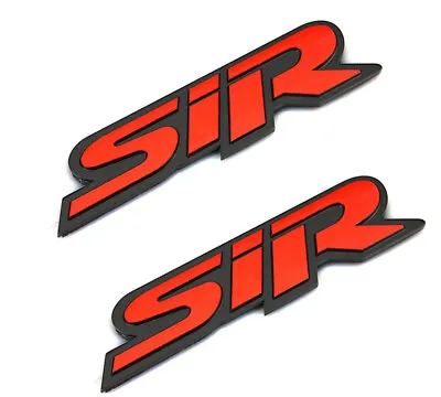 Pair JDM Sport Turbo Metal SIR Rear Trunk Badge Emblem Skirt Sticker（Black Red） • $13.99