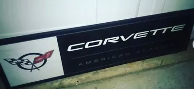 Corvette Wall Art Wood Frame 28X8 Inch C5 Emblem C8 C7 C1 C2 C6 C4 C3 NICE! • $65