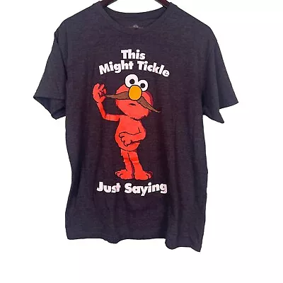 Elmo This Might Tickle T-Shirt Unisex SZ M L Sesame Street Joke Novelty Mustache • $14