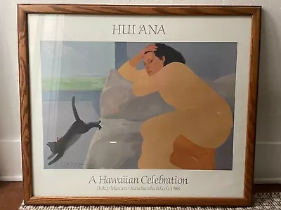 Framed Pegge Hopper Original Signed Print  Hui'ana  Bishop Museum 1986 • $750