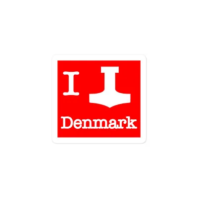 I Love Denmark Mjolnir Bubble-free Stickers Thor's Hammer Norse Viking Asatru • $9