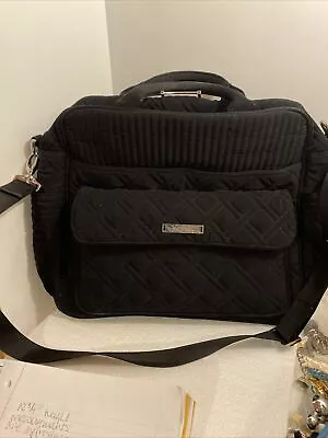 Vera Bradley Stroll Around Baby Diaper Bag Black Quilted Tote Handbag Travel • $34.99