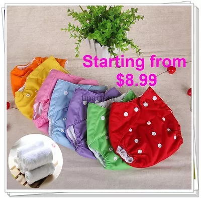 Bulk Reusable Modern Baby Cloth Nappies Diapers Adjustable Bulk Nappy • $12.99