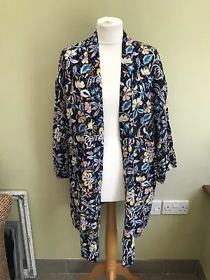 And/Or John Lewis Navy Blue Floral Kimono Robe Size Large BNWT • $38.28