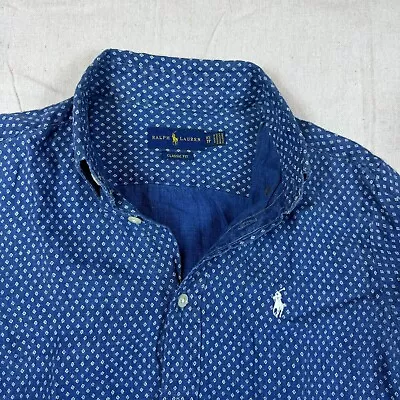 Polo Ralph Lauren Men’s Shirt XS BLue Classic Fit Diamond Pattern Button Down • $19.99