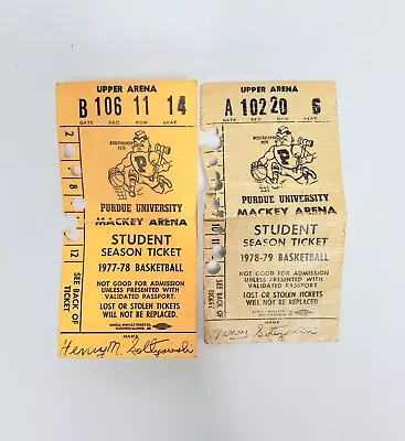 Vintage 1977-1979 Purdue University Student Season Ticket Basketball Stubs • $130