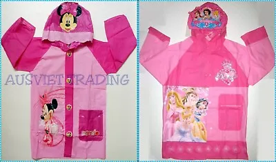 Brand New Disney's Minnie Mouse Princess Girls Kids Raincoat Rain Coat • $13.63