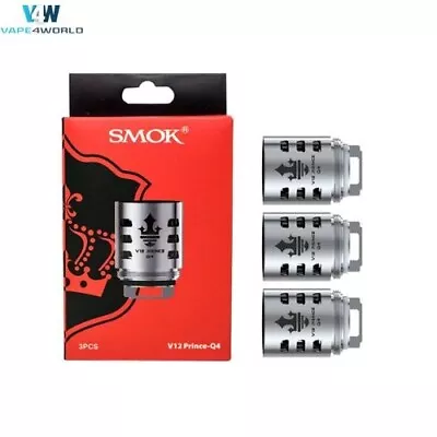 Smok TFV12 Prince Coils Q4 Quad 0.4Ω Pack Of 3 Replacement 0.4ohm Coil - 40-100W • £7.49