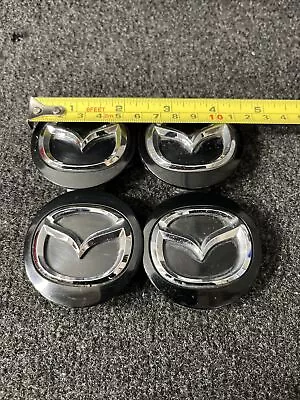 Set Of (4) 10-21 BLACK Mazda CX-3 CX-5 CX-9 MX-5 Miata Center Cap (2 1/4 ) • $20