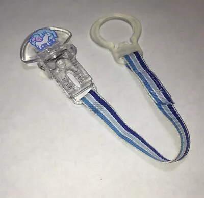 MAM Lamb Sheep Pacifier Leash Clip Striped Blue • $8