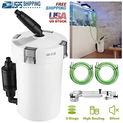 Aquarium External Canister Filter Fish Tank With Pump Table Mute Filters Bucket • $39.69