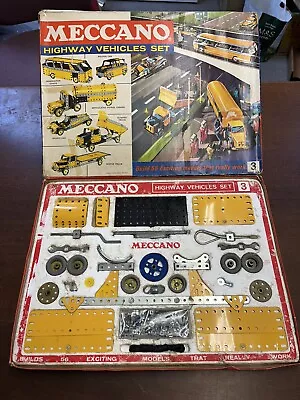 Vintage Meccano Highway Vehicles Set 3 From 1969 100% Complete With Manuals • £54.50