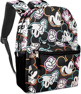 Mickey Mouse Allover 16  Large School Backpack Book Travel Bag Black Pepper • $19.92
