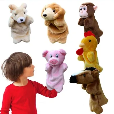 Animal Hand Puppet Full Body Muppet Plush Toy Prop Kids Puppet Gloves Soft Plush • $11.74