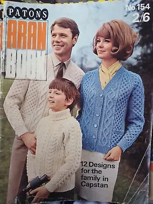 Patons Aran Book 154 – 12 Designs For The Family In Capstan. Knitting Patterns • £3.45