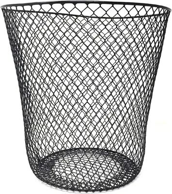 2 X 9  Wire Mesh Waste Basket Bin Paper Rubbish Home Office Kitchen Bedroom New • £2.99