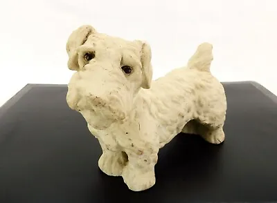 $69.95 • Buy Vintage Plaster Dog Statue, Wire Fox Terrier, Door Stop, Garden/Patio Decor