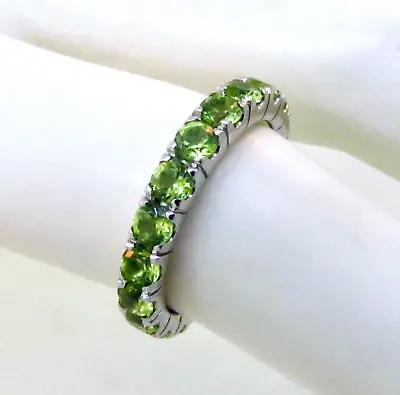 Gabriel & Co *LARGE 3MM 2.13CTS* 14k White Gold Peridot Stackable Ring • $389