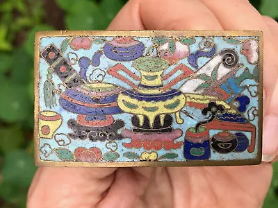 Fine! Vintage Chinese Cloisonne Belt Buckle Bronze Asian • $15.50