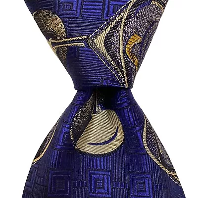 ROBERT TALBOTT Best Of Class Men's 100% Silk Necktie Designer MARTINI Blue EUC • $34.99