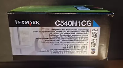 Lexmark C540H1CG High Capacity Cyan Blue Return Program Printer Toner Cartridge • £22