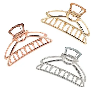 VinBee 3 PC Large Metal Hair Claw Clips Hair Catch Barrette Jaw Clamp For Women • £4.20