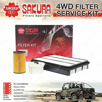 Sakura Oil Air Fuel Filter Service Kit For Landcruiser VDJ 76 78 79 1VDFTV TD V8 • $57