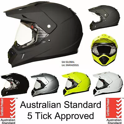 Dual Sport Helmet Dual Purpose Motorcycle Full Face Helmet Motocross Dirt Bike • $79.96