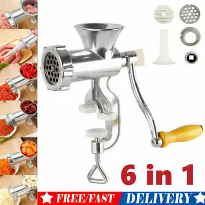 Hot Manual Rotary Meat Grinder Mincer Machine Food Aluminium Alloy Sausage Maker • £11.99