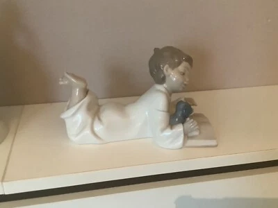 £4.95 • Buy Lovely Nao Figurine “boy Reading Book To Puppy” 4 Inches Tall Ex Condition