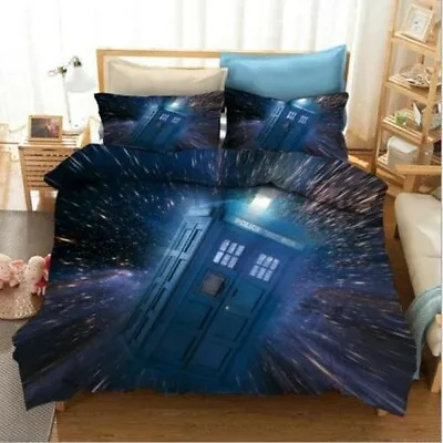 £54.52 • Buy 3D Doctor Who Quilt Duvet Cover Bedding Set PillowCase TARDIS Check Single Gift