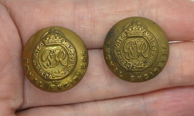 £6.95 • Buy WW2 British Royal Engineers (George VI) Brass Buttons X2, Birmingham Buttons Ltd