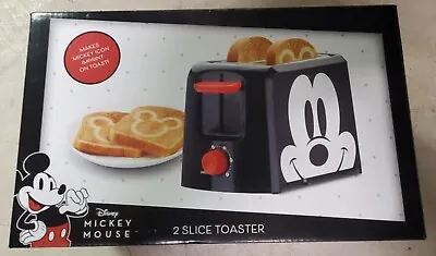 Disney Mickey Mouse 2 Slice Toaster Character Imprint On Toast Black New BN! • $25