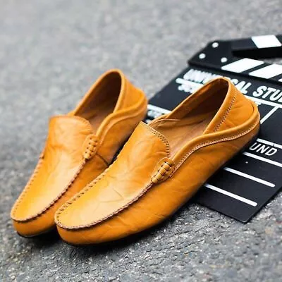 Mens Genuine Leather Loafers Driving Shoes Italian Loafers Shoes Moccasins Men • $46.09