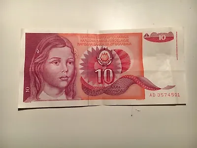 Yugoslavian 10 Dinar Banknote 1980s • £0.99