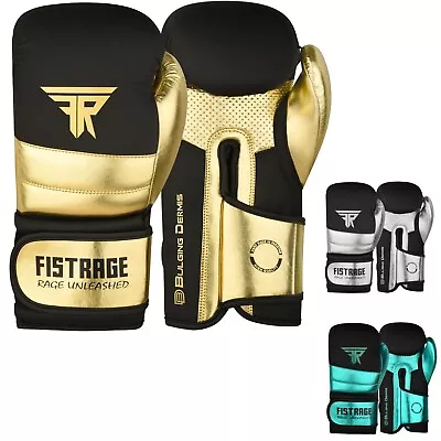 FISTRAGE Metallic Boxing Gloves For MMA Training Muay Thai And Kickboxing Mitts • $22.89