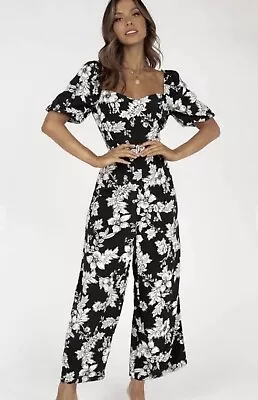 $19 • Buy DISSH Navy Blue Linen Jumpsuit 8 S EUC