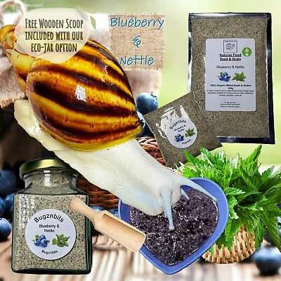 Giant African Land Snail Food Snail Mix 100% Organic Blueberry & Nettle 3 Size • £3.49