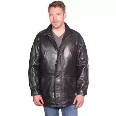 Mason & Cooper Men's Garner Mid-Length Leather Coat • $350.90