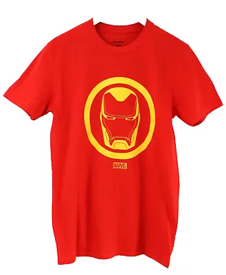 Marvel Mens New Iron Man Emblem Comic Book Superhero Red Short Sleeve T-Shirt M • £7.99