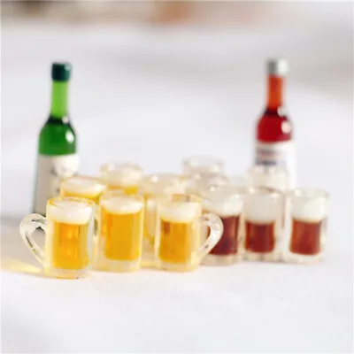 6PC 1:12 Scale Dollhouse Miniature Glass Cup Drinks Alcohol Beer Mug Accessories • $6.99
