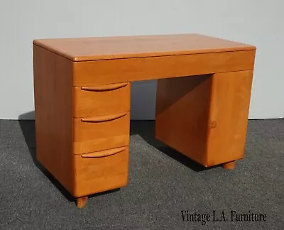 Vintage Heywood Wakefield Style Mid Century Modern Maple Desk W Bookshelves • $1305