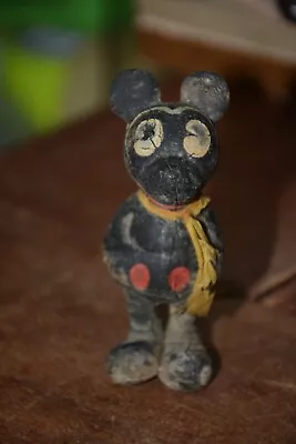 Vintage 3.5 In Wood Mickey Mouse Figure • $9.99