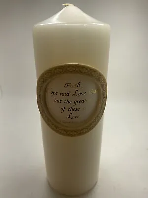 White Wedding Unity Candle “faith Hope And Love Abide…9”  White/gold • £19.30