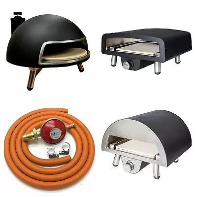 Pizza Oven Gas Fired Portable Table Top Outdoor Kitchen Oven Garden Stone Baked • £149.99